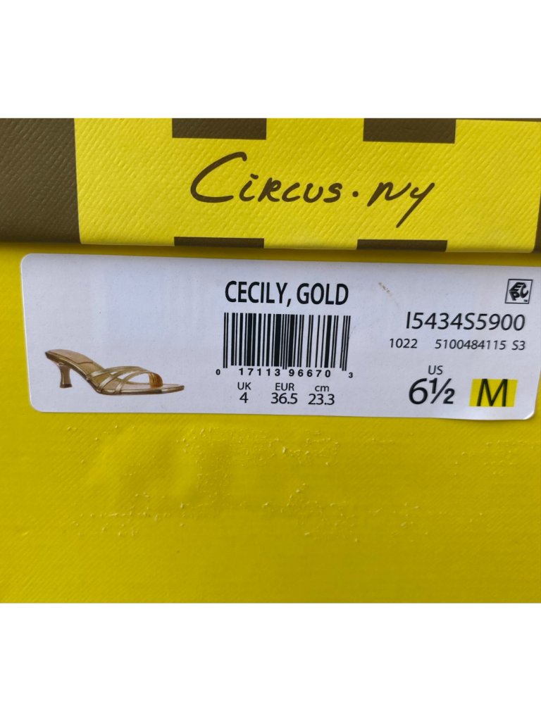 Circus Ny Womens Cecily Cushioned Strappy Kitten Heel Gold Size 6.5 Defected — image 5 of 5